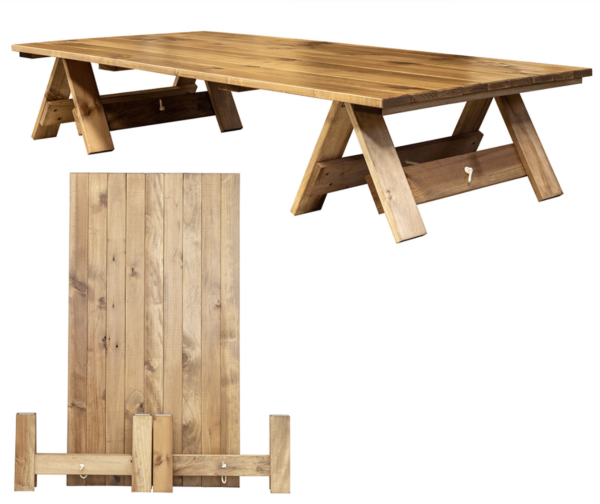 1.8m Low Rustic Picnic Trestle Table